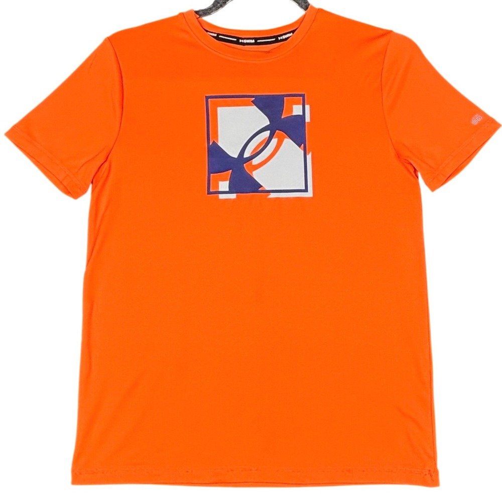 Under Armour Kids Orange Graphic Short Sleeve Athletic T-Shirt Size YMD Medium